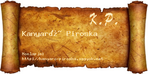 Kanyaró Piroska névjegykártya